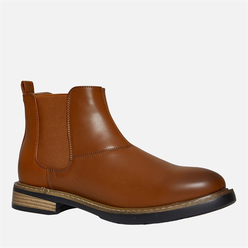 Ben Sherman Heren Tribute Chelsea Boots Nieuw Tan Burnish - Afbeelding 5