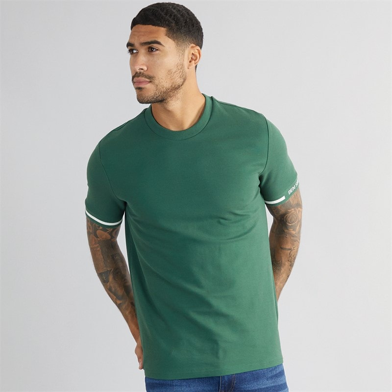 Ben Sherman Heren Pique T-Shirt Groen
