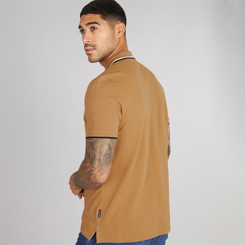 Ben Sherman Herren Polo mit doppeltem Streifen Light Brown - Bild 2