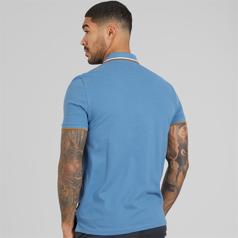 Ben Sherman Heren Twin Tipped Polo Shirt Airforce - Afbeelding 2