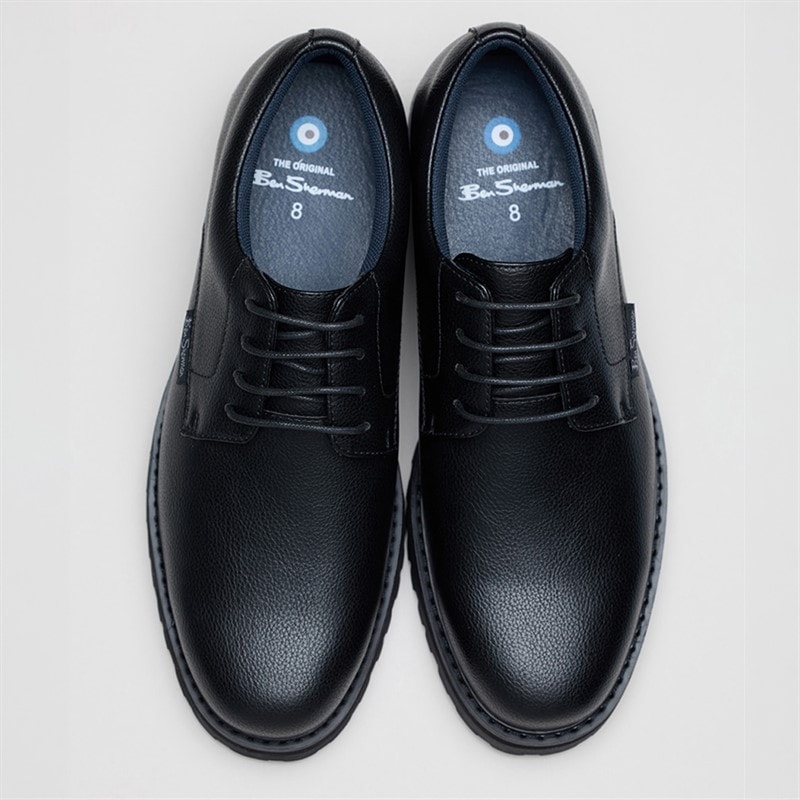Ben Sherman Heren Chesterley derby schoenen Black Grainy Pu - Afbeelding 3
