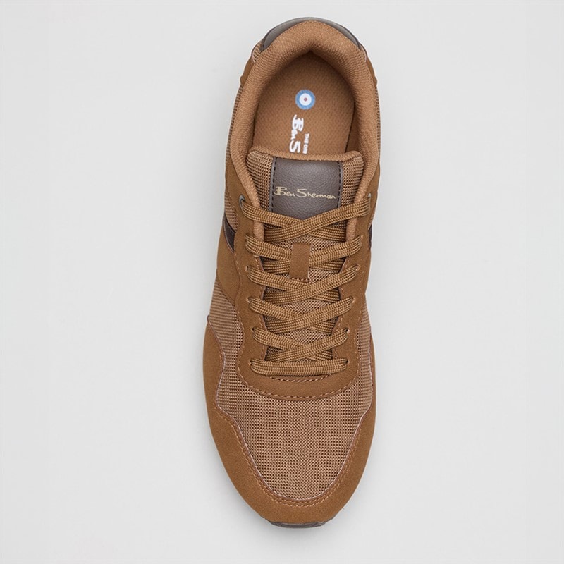 Ben Sherman Baskets de course rétro Owen Homme Brown Mesh - Image 3