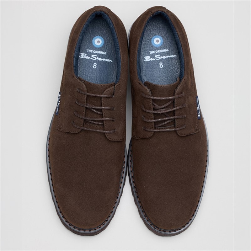 Ben Sherman Heren Chesterley derby schoenen Brown Imi Suede - Afbeelding 3