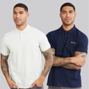 Ben Sherman Pacquet Double polos unis Homme Light Green/Dark Navy