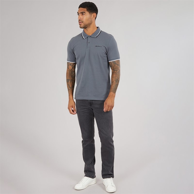Ben Sherman Polo shirt Homme à double bande contrastante Ardoise - Image 4