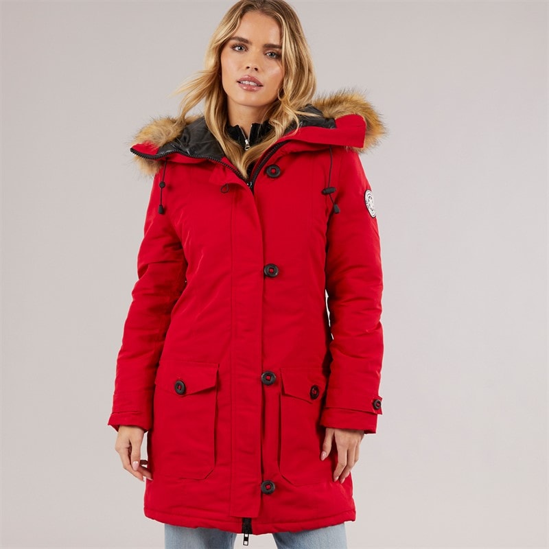 Brave Soul Veste Parka Jacobs Femme Rouge vif - Image 3