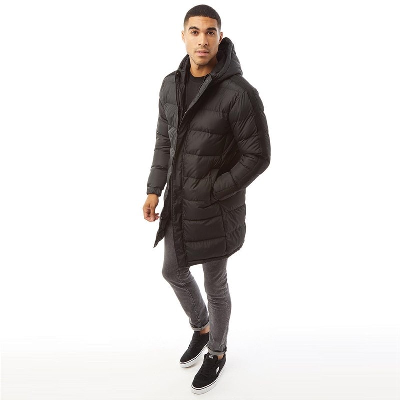 Brave Soul Herren Allenb Gesteppte Kapuzen-Langjacke Schwarz - Bild 3