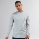 Brave Soul Heren Franz T-shirt met lange mouwen en ronde hals Lichtgrijs Melange/Donker Antraciet Melange