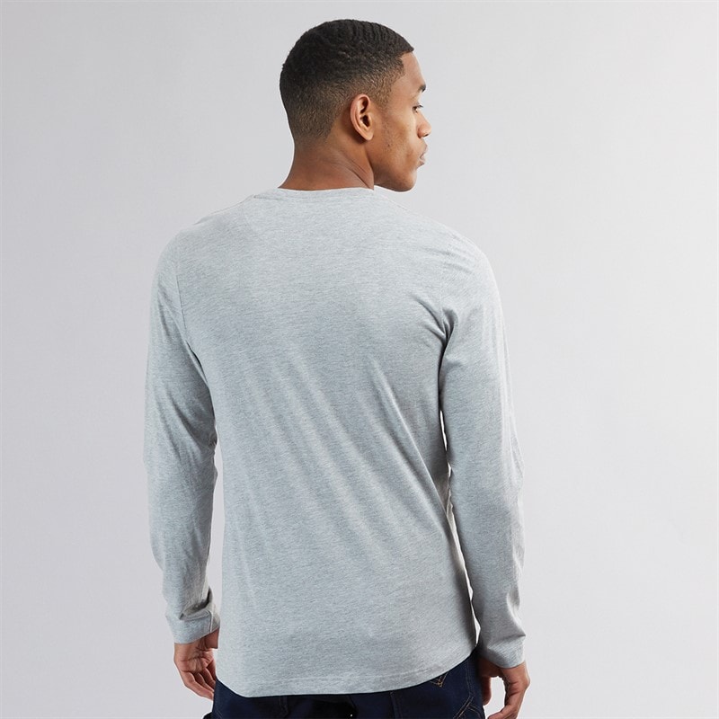 Brave Soul Heren Franz T-shirt met lange mouwen en ronde hals Lichtgrijs Melange/Donker Antraciet Melange - Afbeelding 2