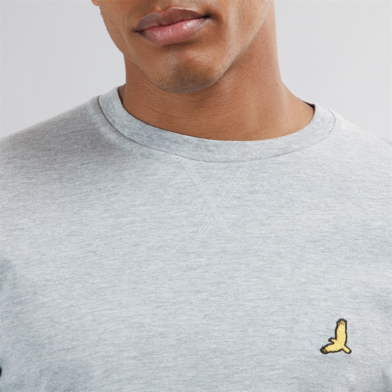 Brave Soul Heren Franz T-shirt met lange mouwen en ronde hals Lichtgrijs Melange/Donker Antraciet Melange - Afbeelding 3