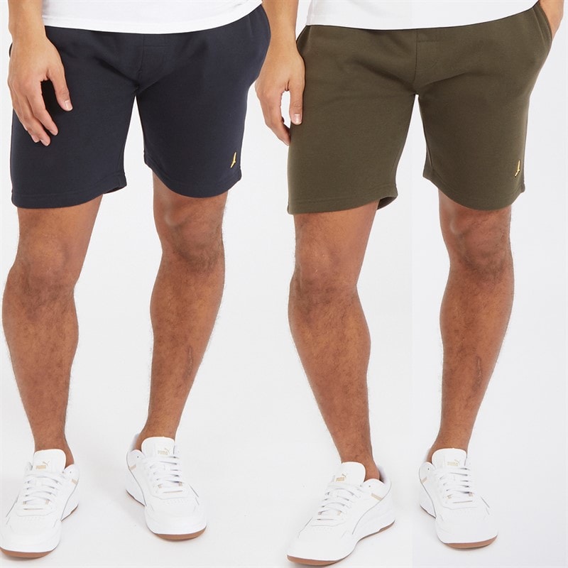 Brave Soul Heren Set van 2 McCartney Shorts Navy/Khaki