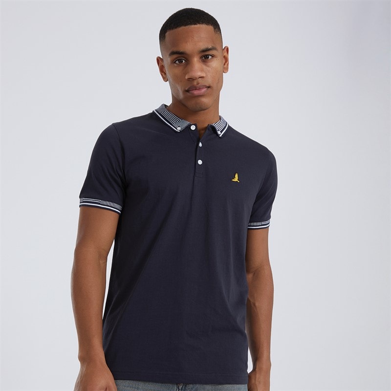 Brave Soul Heren Story Polo Shirt Navy - Afbeelding 1