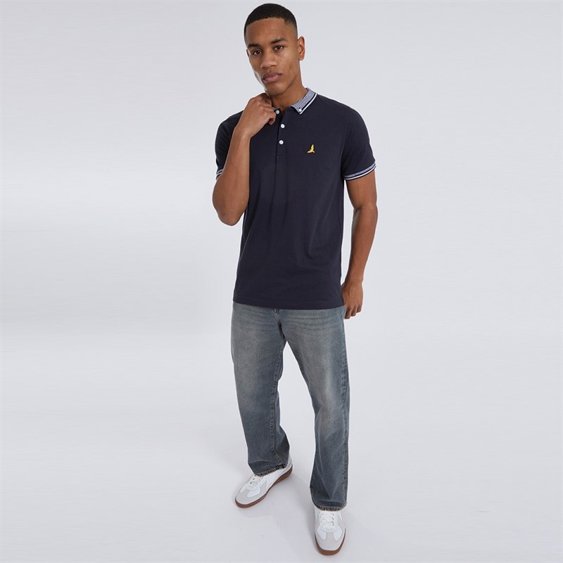 Brave Soul Heren Story Polo Shirt Navy - Afbeelding 4