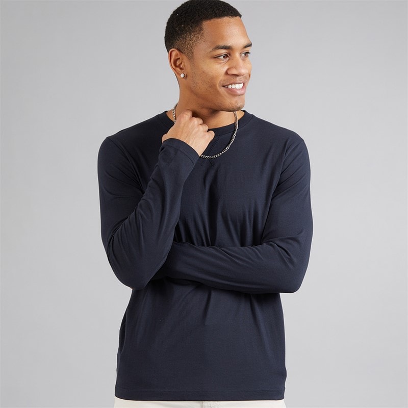 Brave Soul Heren Trial Langarm Shirt Navy