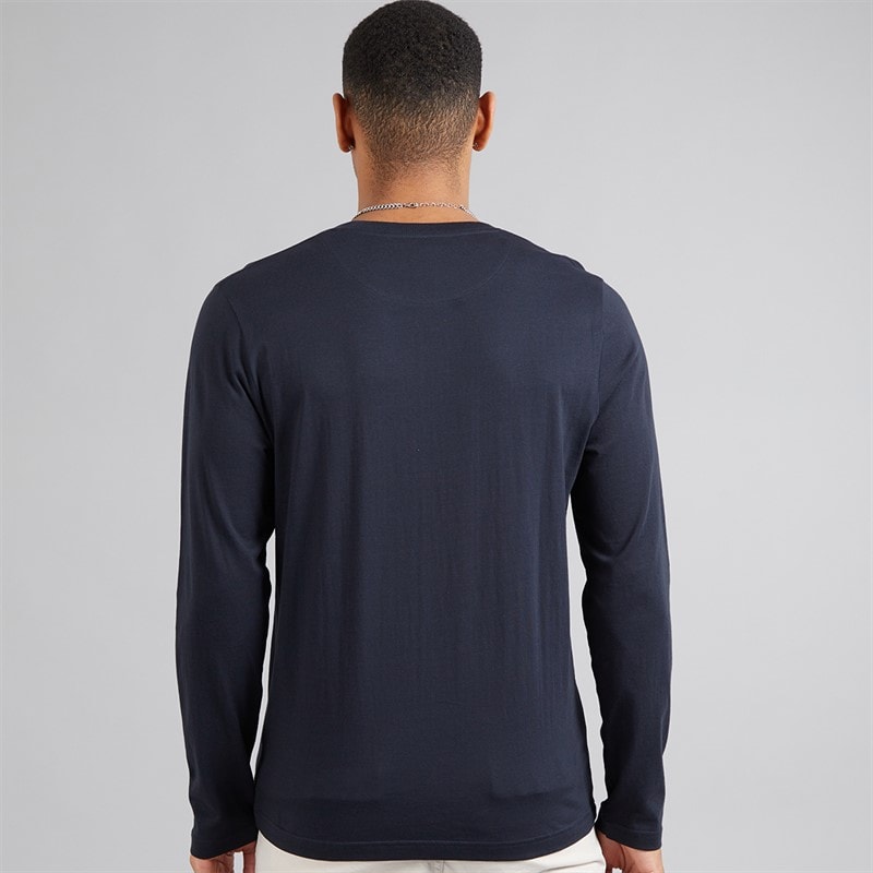 Brave Soul Heren Trial Langarm Shirt Navy - Afbeelding 2
