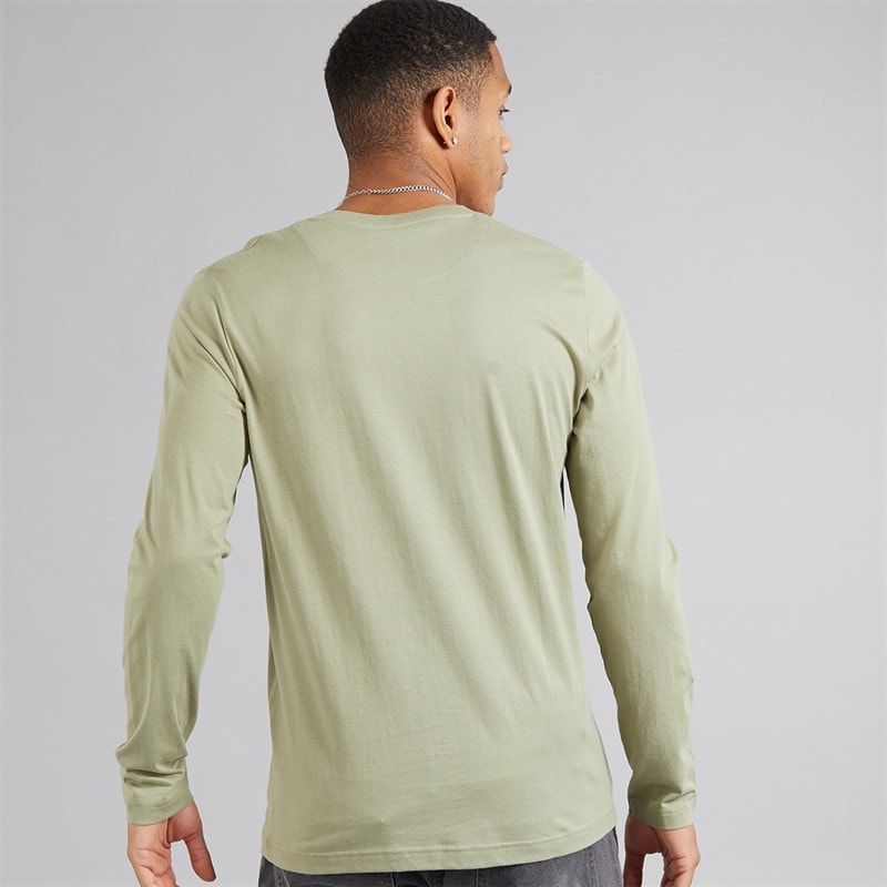 Brave Soul Herenshirt met lange mouwen Proefmodel Stofkleurig Groen - Afbeelding 2