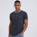 Brave Soul Heren Story Polo’s met korte mouwen Gemeleerd Marineblauw