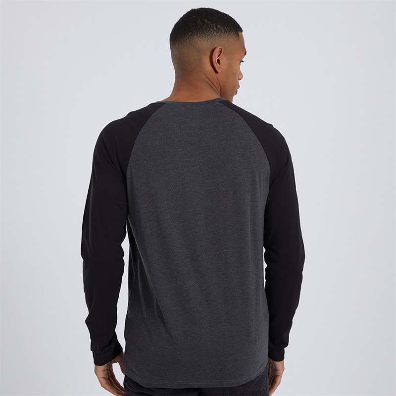 Brave Soul Long Sleeve Top dla niego kolor ciemnoszary melanż/czarny – zdjęcie  2