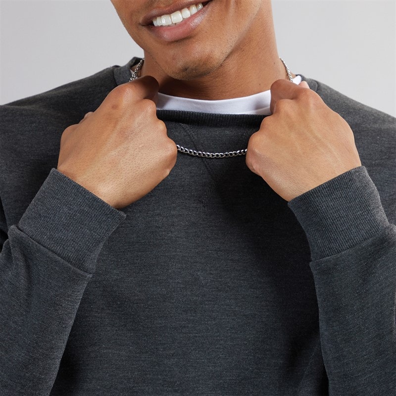 Brave Soul Herensweater met ronde hals Donker Antraciet Melange - Afbeelding 3