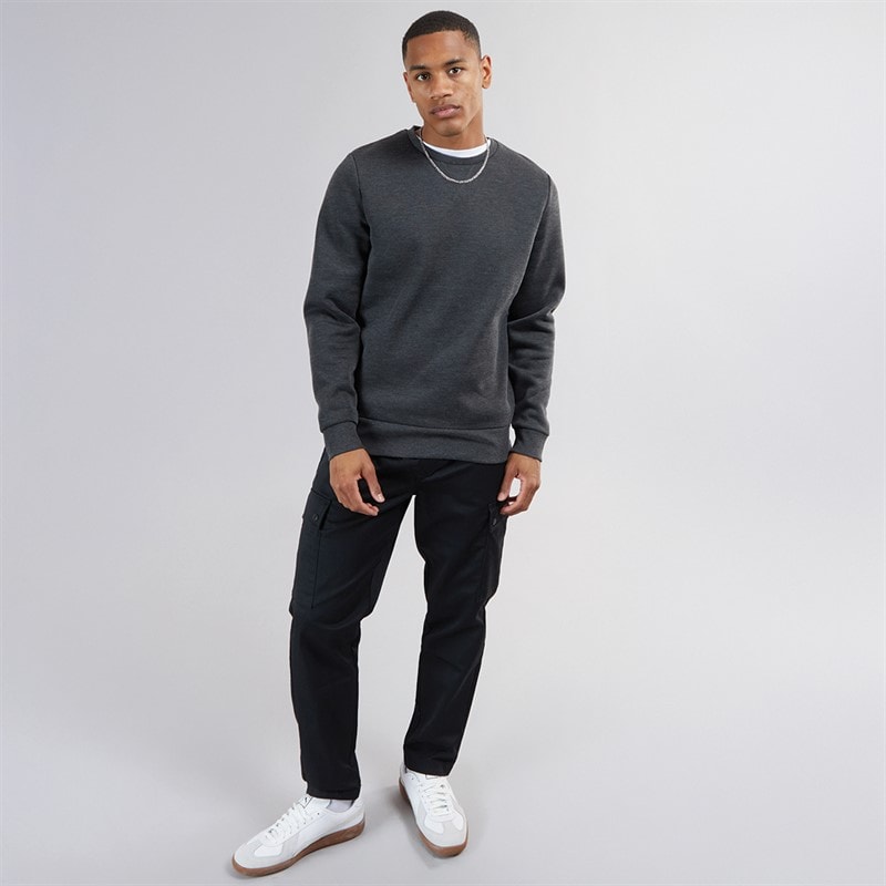 Brave Soul Herensweater met ronde hals Donker Antraciet Melange - Afbeelding 4