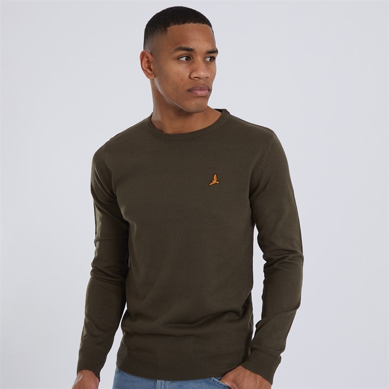 Brave Soul Trui met ronde hals Heren Theory Khaki