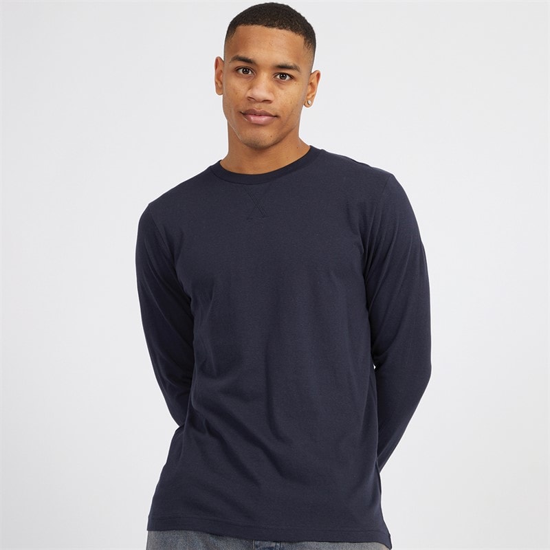 Brave Soul Crew neck Long Sleeve T-Shirt dla niego kolor Navy – zdjęcie  1