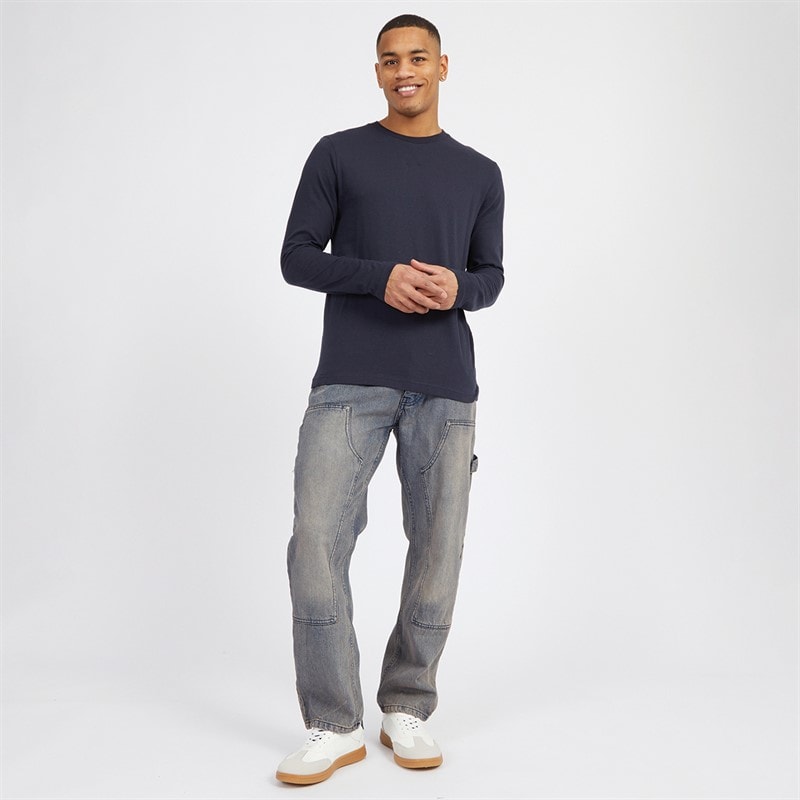Brave Soul Crew neck Long Sleeve T-Shirt dla niego kolor Navy – zdjęcie  3