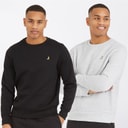 Brave Soul Herensweatshirt Winston Set van 2 Zwart/Grijs
