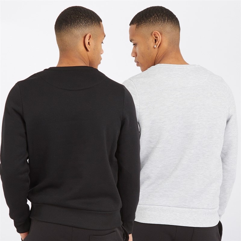 Brave Soul Herensweatshirt Winston Set van 2 Zwart/Grijs - Afbeelding 2