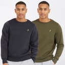 Brave Soul Twee-pack Sweatshirts Heren Winston Navy/Khaki