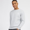 Brave Soul Sweatshirt met ronde hals Heren Licht grijs melange/Wit
