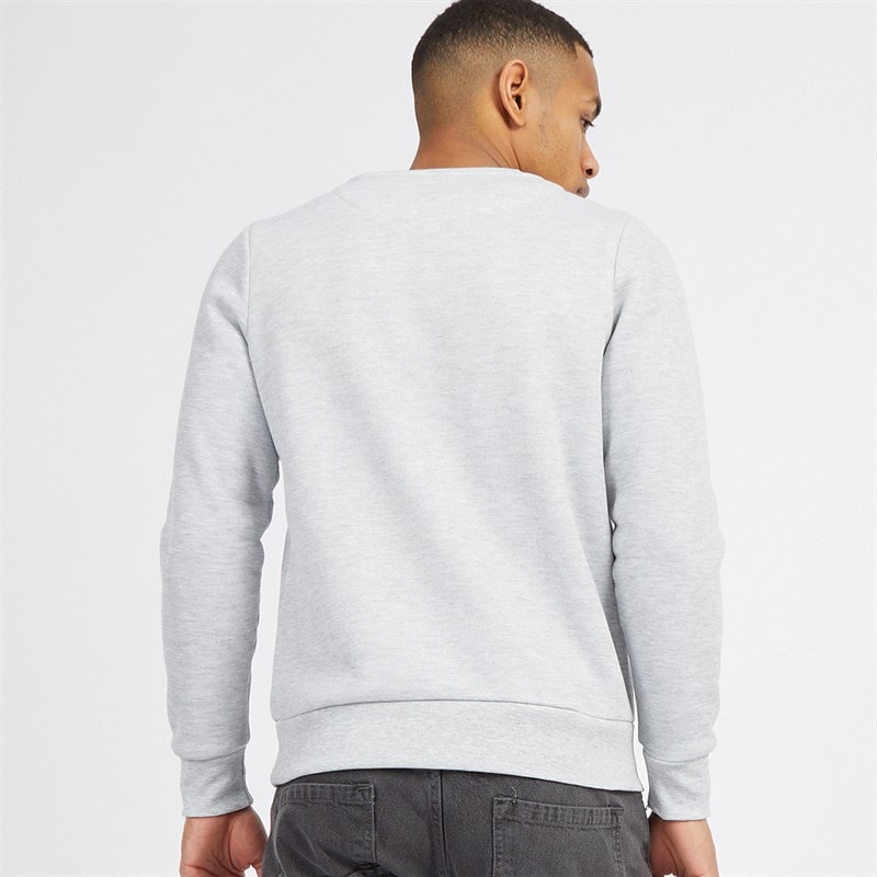 Brave Soul Sweatshirt met ronde hals Heren Licht grijs melange/Wit - Afbeelding 2