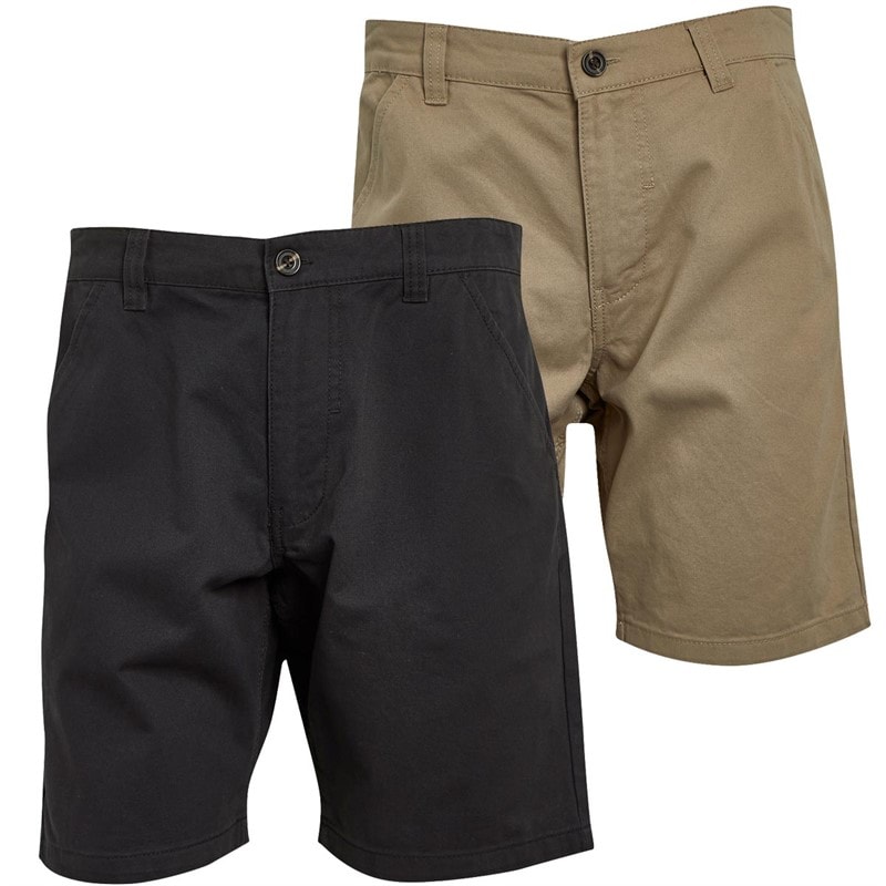 Brave Soul Heren Hansen Chino Shorts - Set van 2 - Navy/Stone - Afbeelding 3