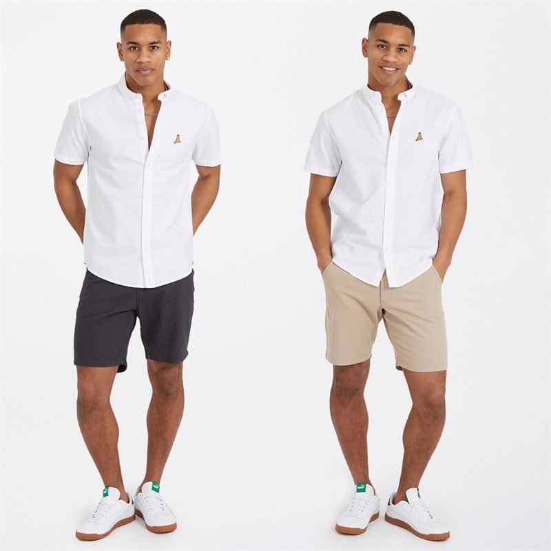 Brave Soul Heren Hansen Chino Shorts - Set van 2 - Navy/Stone - Afbeelding 4