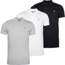 Brave Soul Heren Novek 3 Pak Polo Shirts Zwart/Wit/Grijs