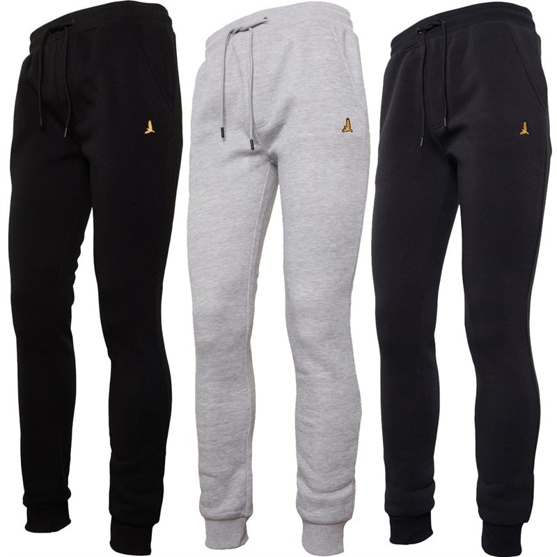 Brave Soul Heren Clinton Jogginghose Drei-Pack Schwarz/Grau/Marine