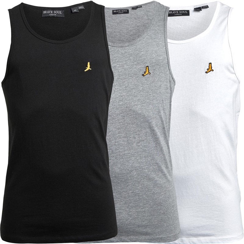 Brave Soul Heren Giza Drie Pak Huis Zwart/Wit/Light Grey Marl