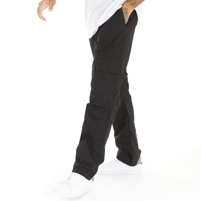Brave Soul Heren Waves Cargo Broek Zwart - Afbeelding 1