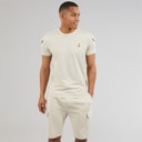 Brave Soul Heren Linus T-shirt en shorts set Plaster