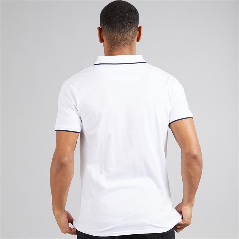 Brave Soul Herren Ferrat Poloshirt Optic White/Navy - Bild 2