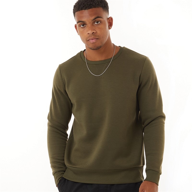 Brave Soul Sweatshirt Retina Kaki Heren