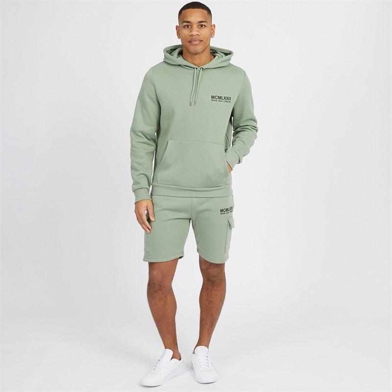 Brave Soul Heren Optimise Hoodie En Shorts Set Mint - Afbeelding 4