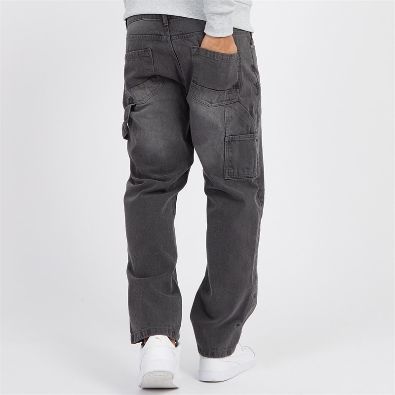 Brave Soul Jeans Herren Joiner Carpenter Loose Fit Grau gewaschen - Bild 2