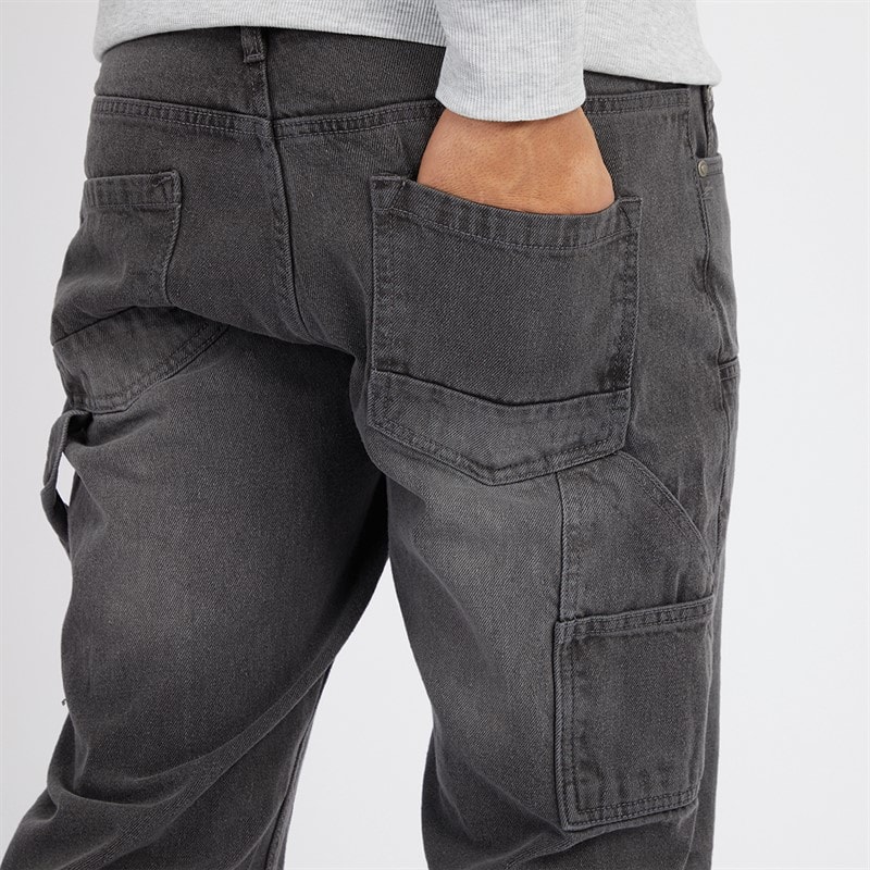 Brave Soul Jeans Herren Joiner Carpenter Loose Fit Grau gewaschen - Bild 3