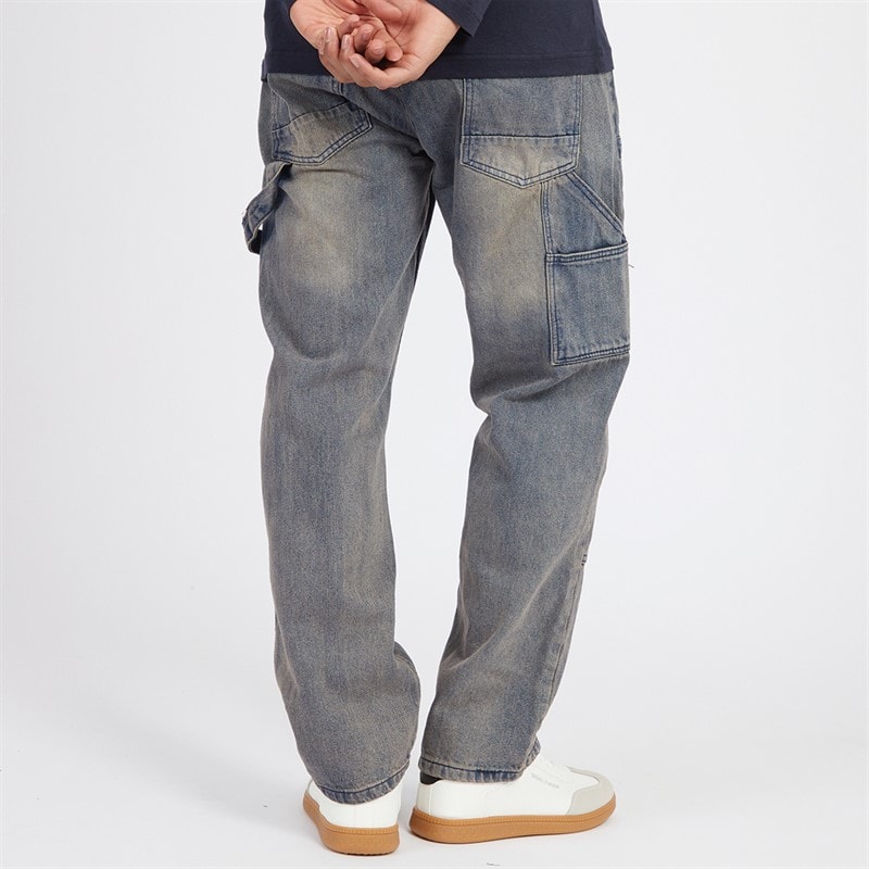 Brave Soul Jeans Heren Joiner Carpenter Loose Fit Blauwe Wassing - Afbeelding 2