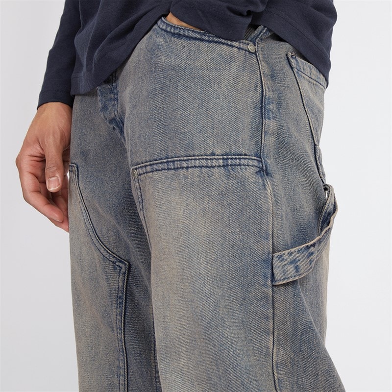 Brave Soul Jeans Heren Joiner Carpenter Loose Fit Blauwe Wassing - Afbeelding 3