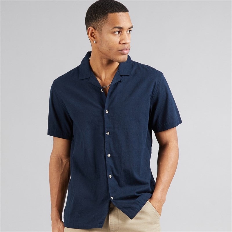 Brave Soul Heren Eubank Shirt Navy - Afbeelding 1
