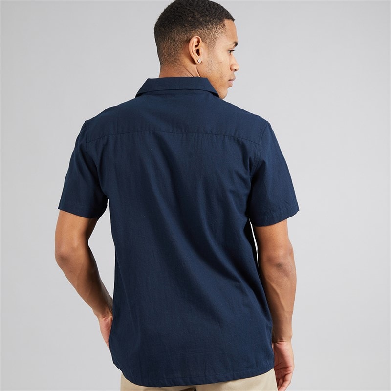 Brave Soul Heren Eubank Shirt Navy - Afbeelding 2