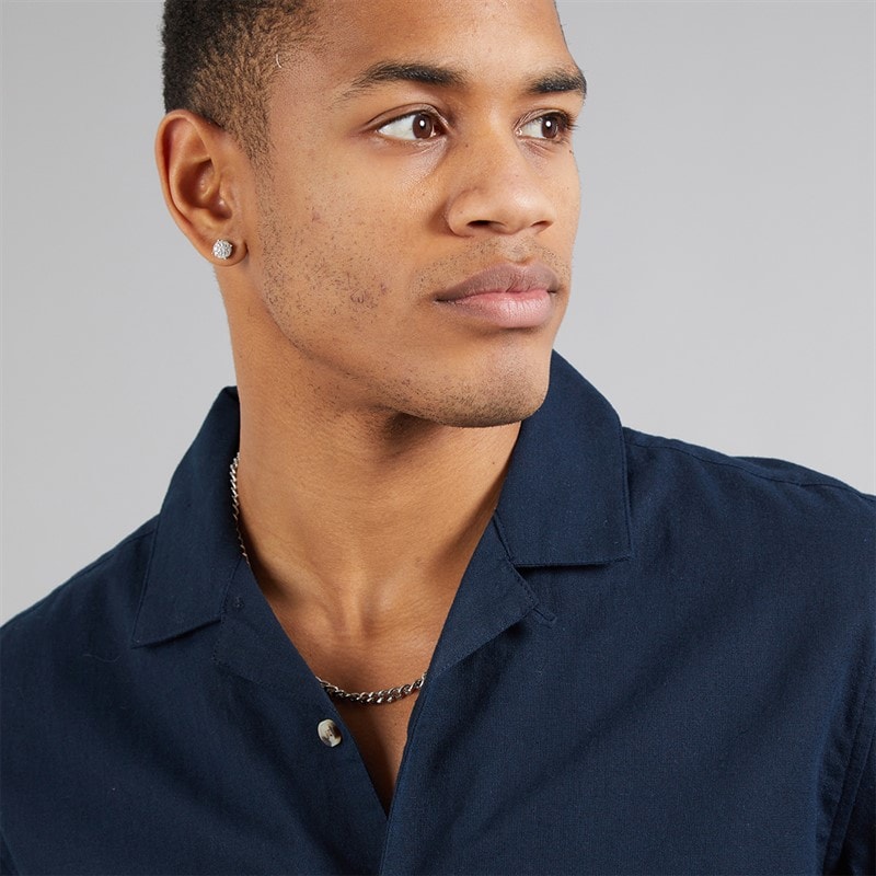 Brave Soul Heren Eubank Shirt Navy - Afbeelding 3