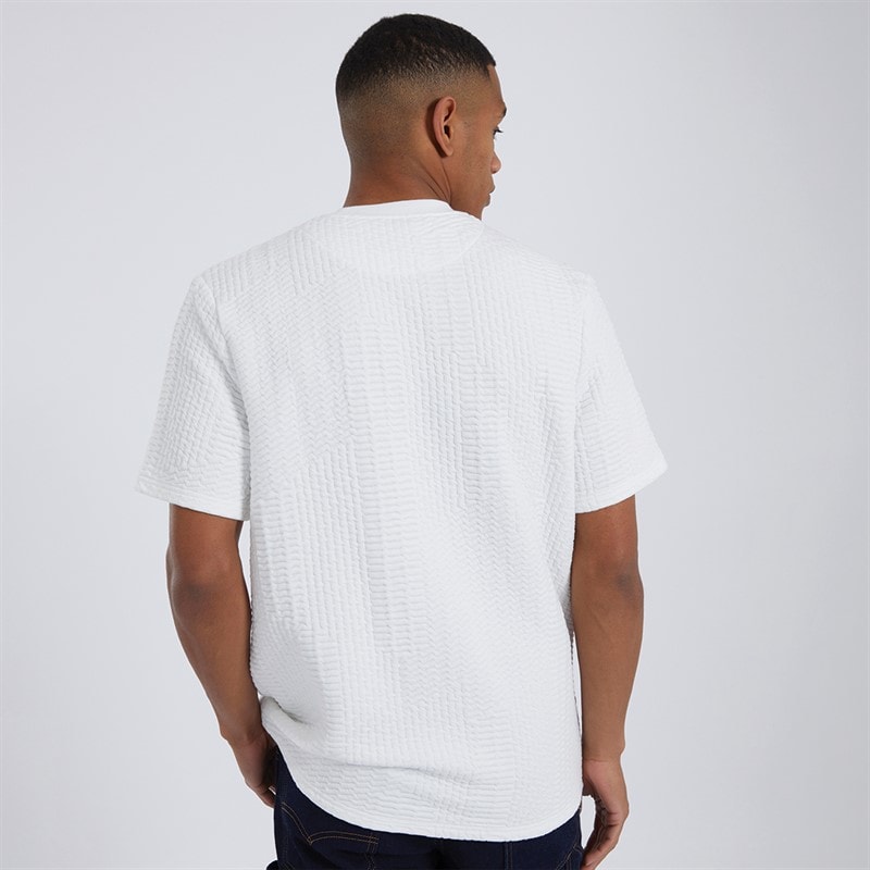 Brave Soul Męskie Oversized Fit Miska T-shirty Écru – zdjęcie  2